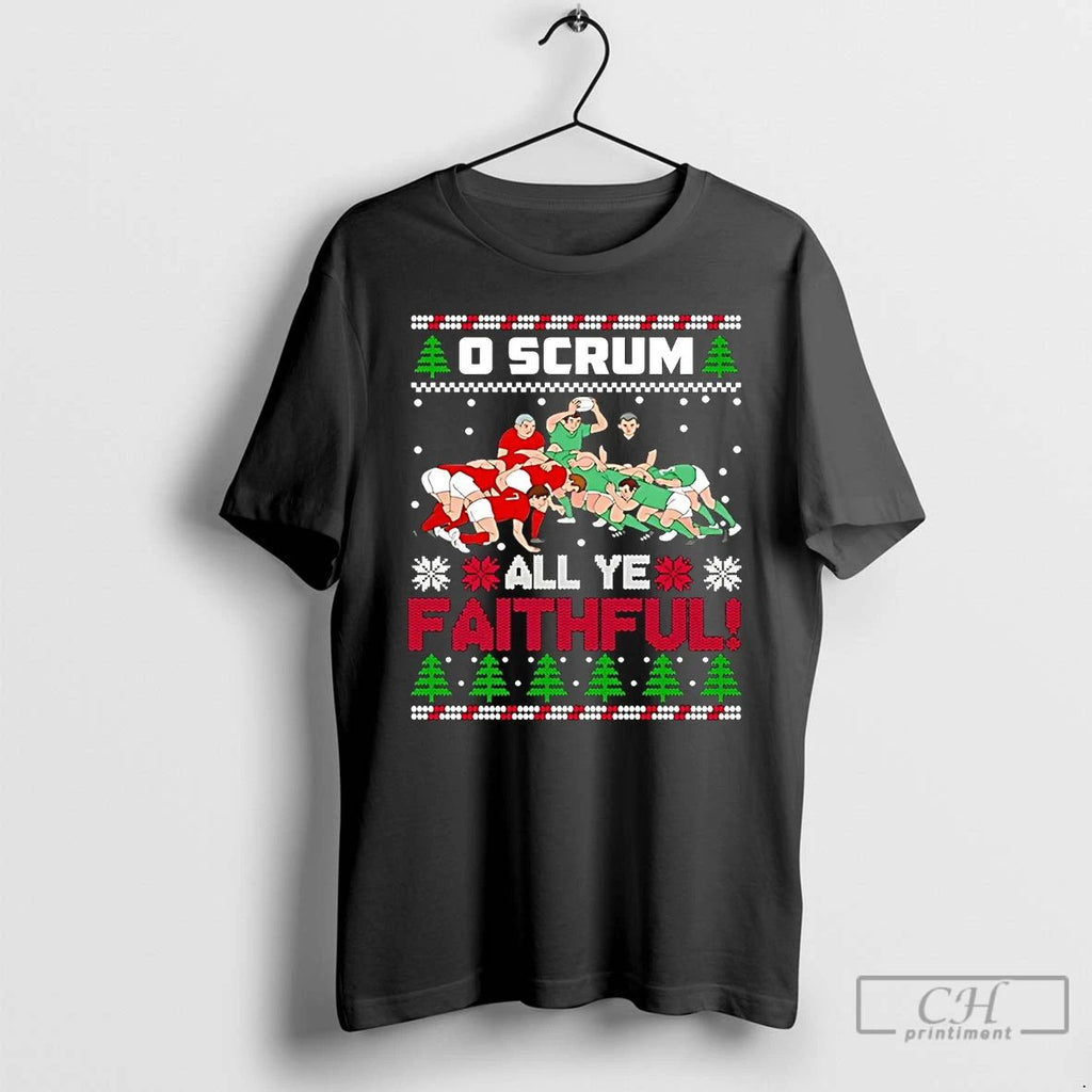 Premium Faithfull Rugby O Scrum All Ye Christmas T Shirts Unisex