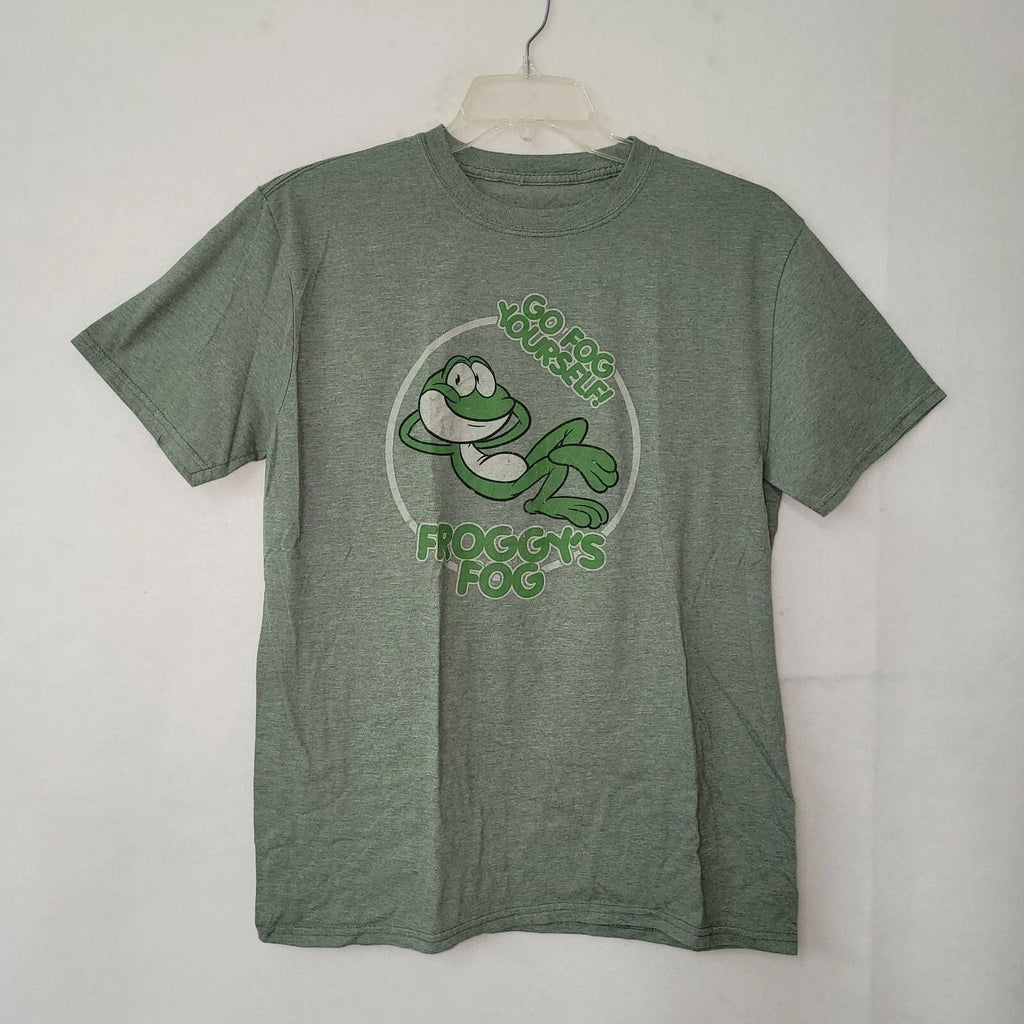 Haunt Shirts Mens Large Froggys Fog Go Fog Yourself Graphic Tee Green Heather L Unisex