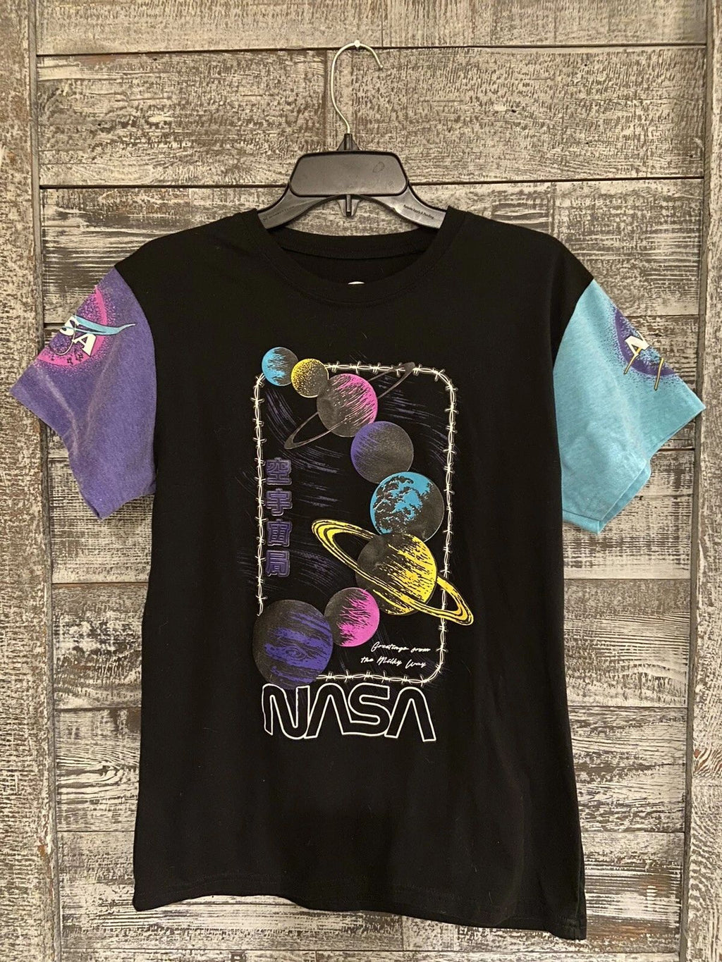NASA Black T Shirt Crew Neck Slim Fit Mens Size Small Excellent Condition Unisex
