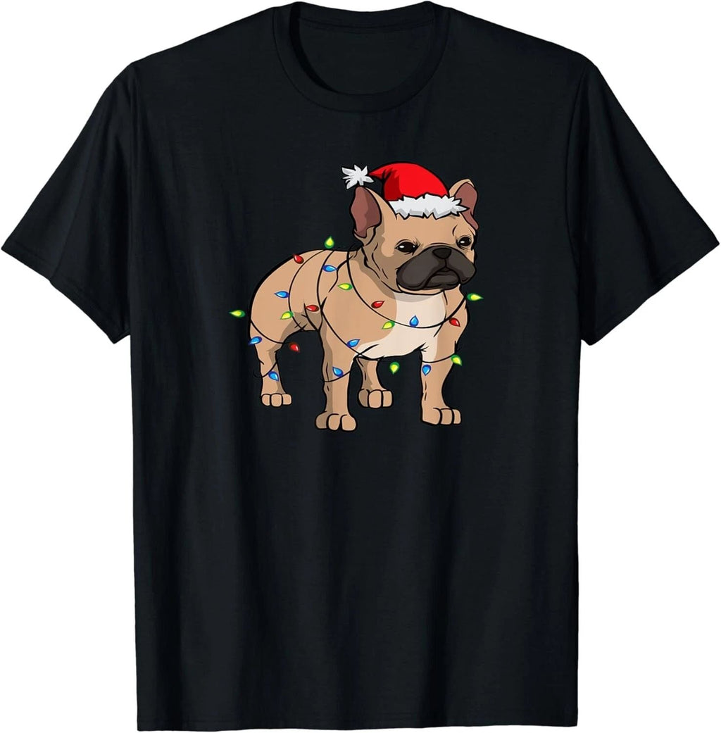Frenchie Santa Hat & Christmas Lights Cute French Bulldog Unisex Unisex