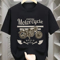 Casual Round Neck With Motorcycle Pattern, Geometric Pattern, Short Slee Unisex