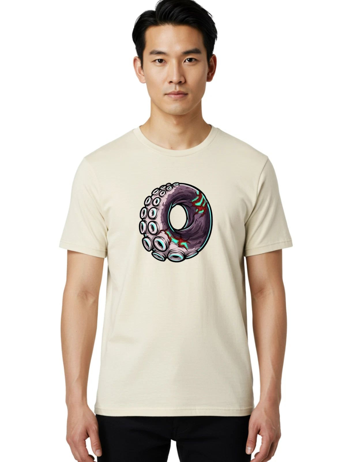 Octo-Donut Mens Graphic Tee, 100% Cotton, Casual Summer Wear Unisex