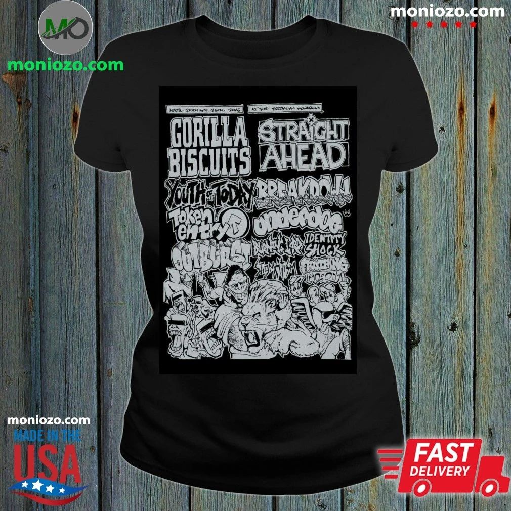 Original April 25-26, 2026 Monarch Gorilla Biscuits Straight Ahead Poster Unisex