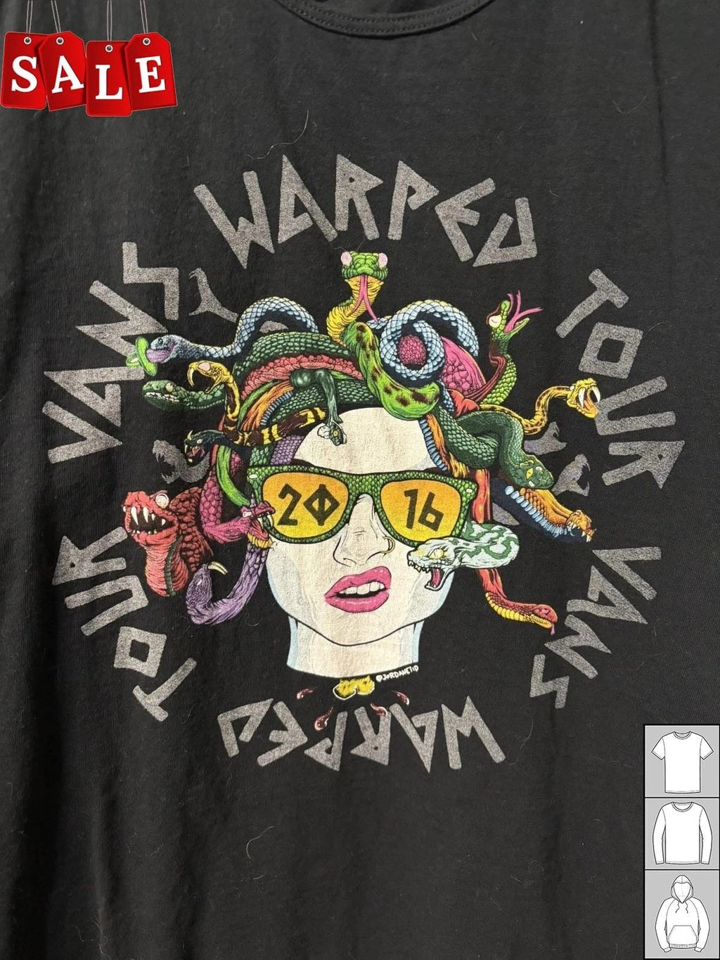 New Popular 2016 Vans Warped Tour Medusa Detailed Unisex S-5XL Shirt LW1105 Unisex