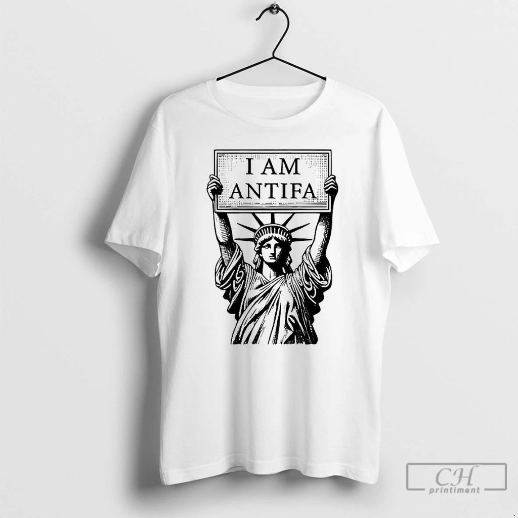 Classic Statue Of Liberty I Am Antifa T Shirts Unisex