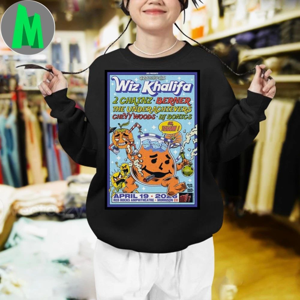 Wiz Khalifa Red Rocks Amphitheatre Concert April 19 2026 Poster Shirt Unisex