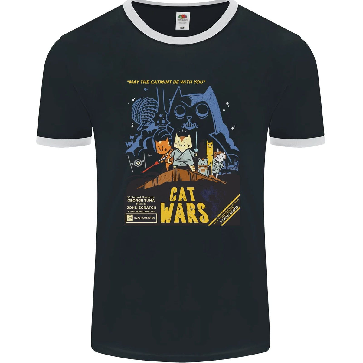 Cat Wars Funny Sci-Fi Mens Ringer FotL Unisex