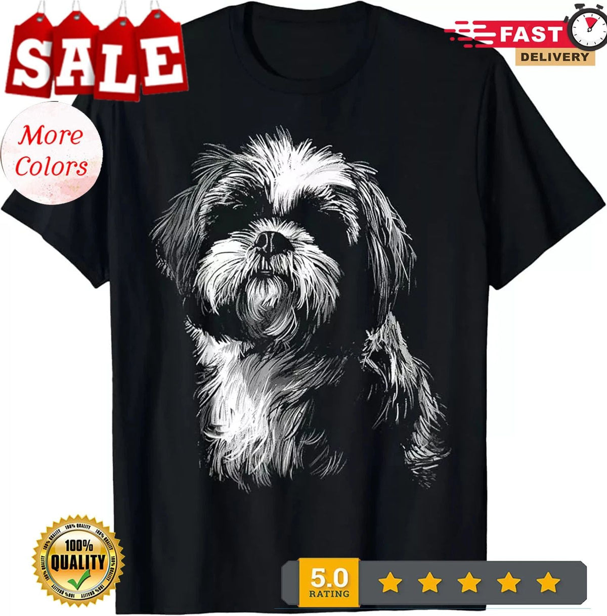 Dog Lover Cute Animal Pet Art Graphic Shih Tzu , Unisex Tees Unisex