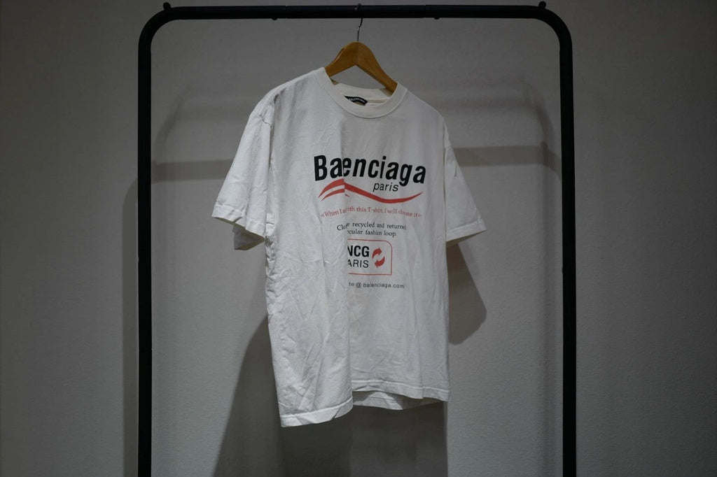 Balenciaga Printed Cotton-Jersey White/Red- Unisex - Size S - 054 Unisex