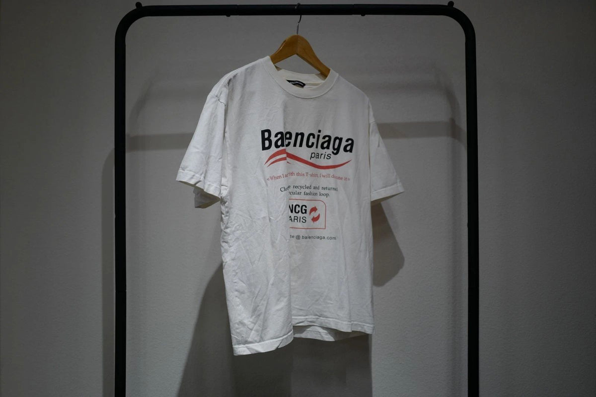Balenciaga Printed Cotton-Jersey White/Red- Unisex - Size S - 054 Unisex