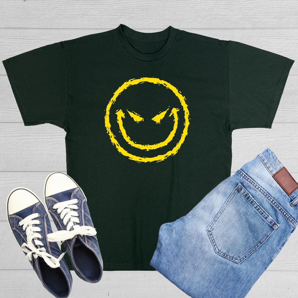 Evil Smile Face Sarcastic Humor Graphic Novelty Funny T Shirt Unisex