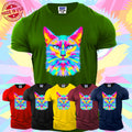 Cat Animal Lover Cute Men's s Funny Colorfull Cats Gift USA Party Tee Unisex