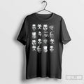 Classic Hallowen Legends Collage Of Faces Of Classic Horror Movie Villains T Shirts Unisex