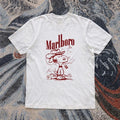 Vintage Marlboro White Cotton T Shirt Red Logo Graphic Tee Retro USA S-5XL Unisex