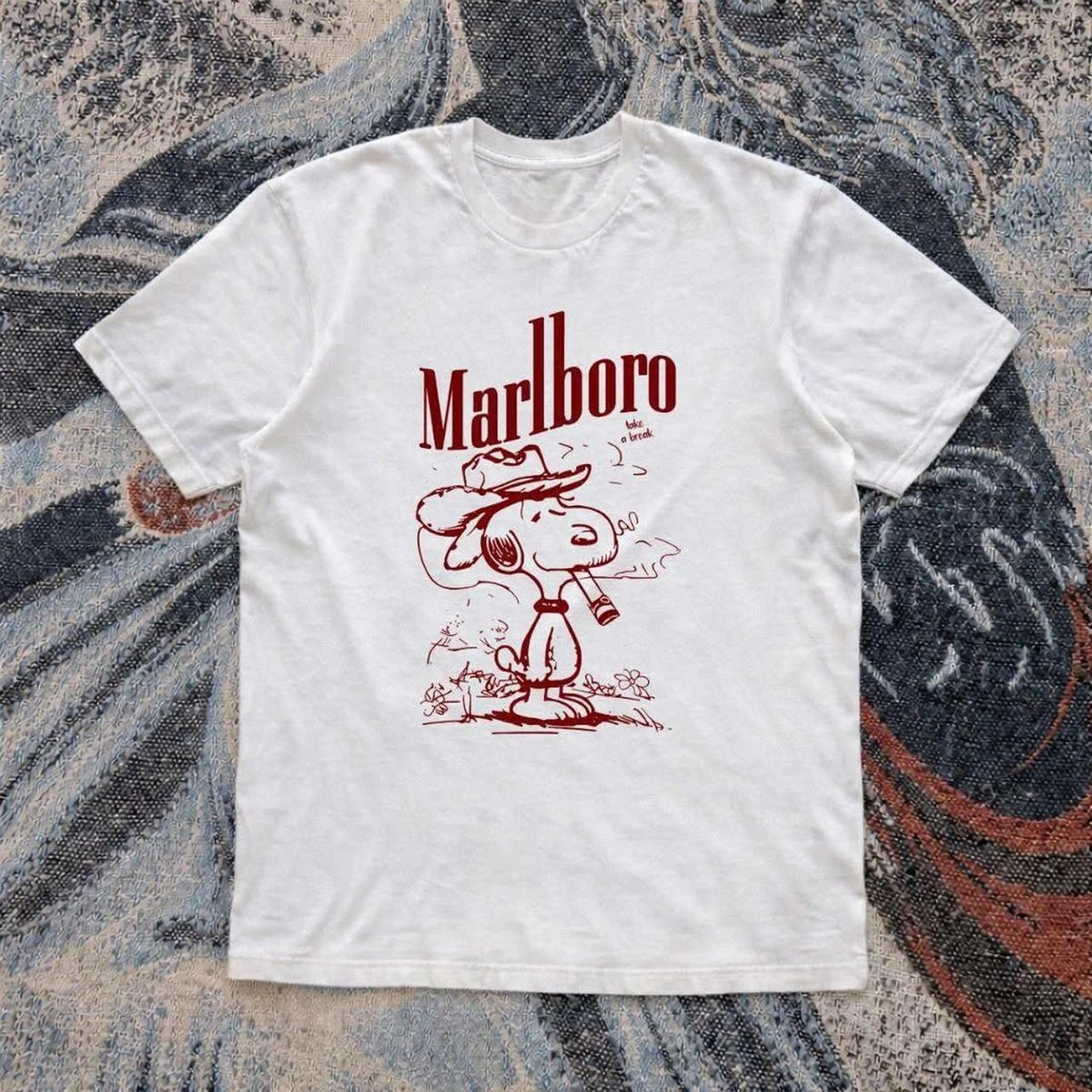 Vintage Marlboro White Cotton T Shirt Red Logo Graphic Tee Retro USA S-5XL Unisex