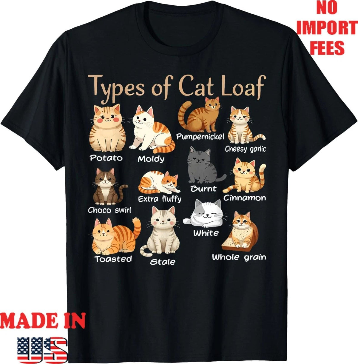 Types of Cat Loaf Cute Kitten Kawaii Cats, Cat Lover , UNISEX TEE Unisex
