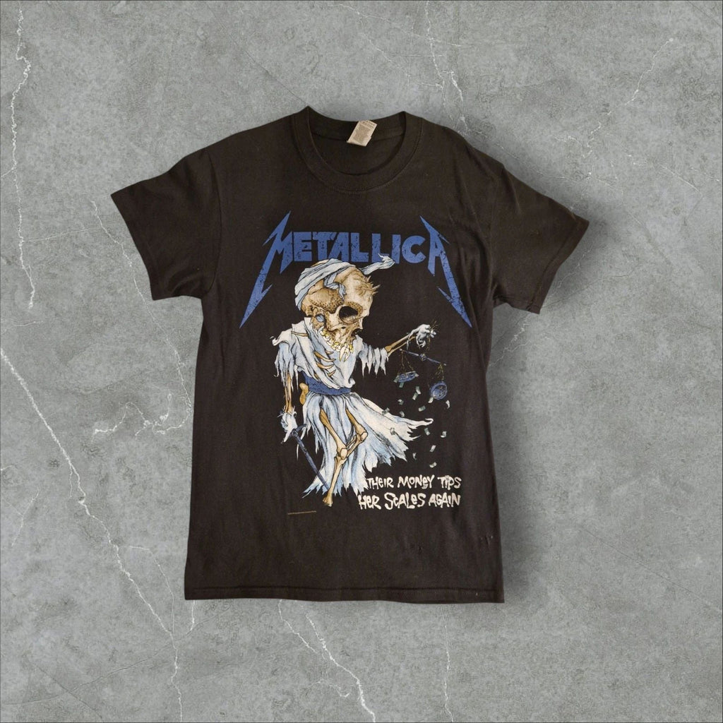 Modern Metallica Their Money Tips Her Scales Again Shirt Gildan Size S Unisex