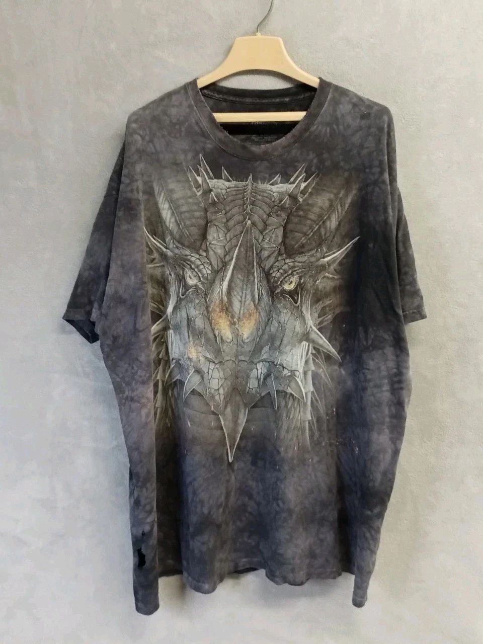 The Mountain Shirt Dragon Mens 3XL Black Tie Dyed Tee Thrashed READ Unisex