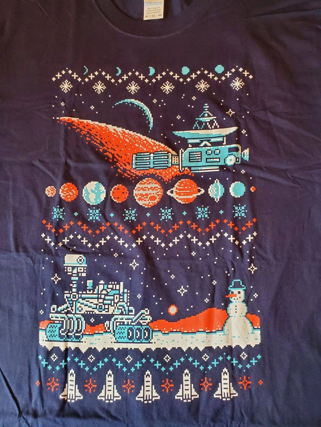 NEW Loot Crate Exclusive NASA 8-Bit Space Holiday Shirt - Mars Rover - XL Unisex