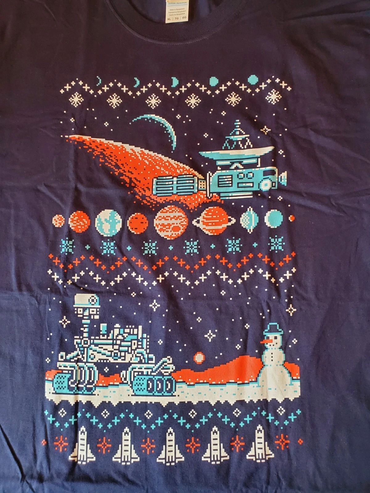 NEW Loot Crate Exclusive NASA 8-Bit Space Holiday Shirt - Mars Rover - XL Unisex
