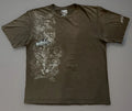 vintage Y2K Surf-wear quicksilver t shirt With Sick Skull Design. Brown, Size XL Unisex