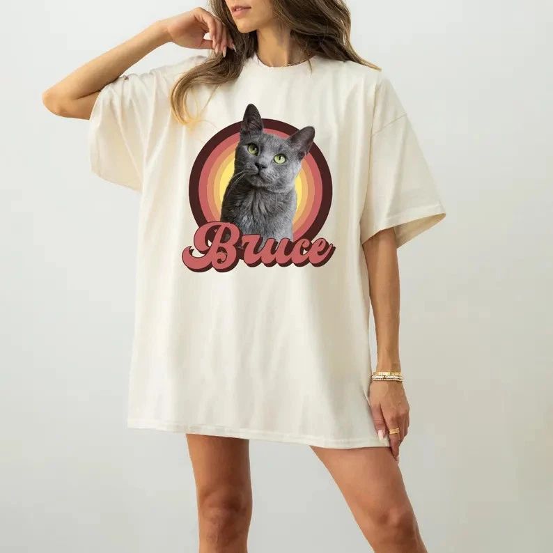 Custom Retro Pet Photo Comfort Tee Personalized Dog Lover Unisex