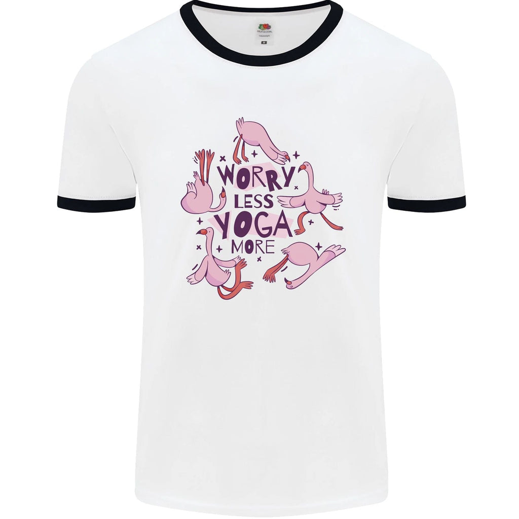 Worry Less Yoga More Mens Ringer Unisex