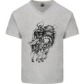 Odin the Viking on Horseback Valhalla Gods Mens V-Neck Cotton Unisex