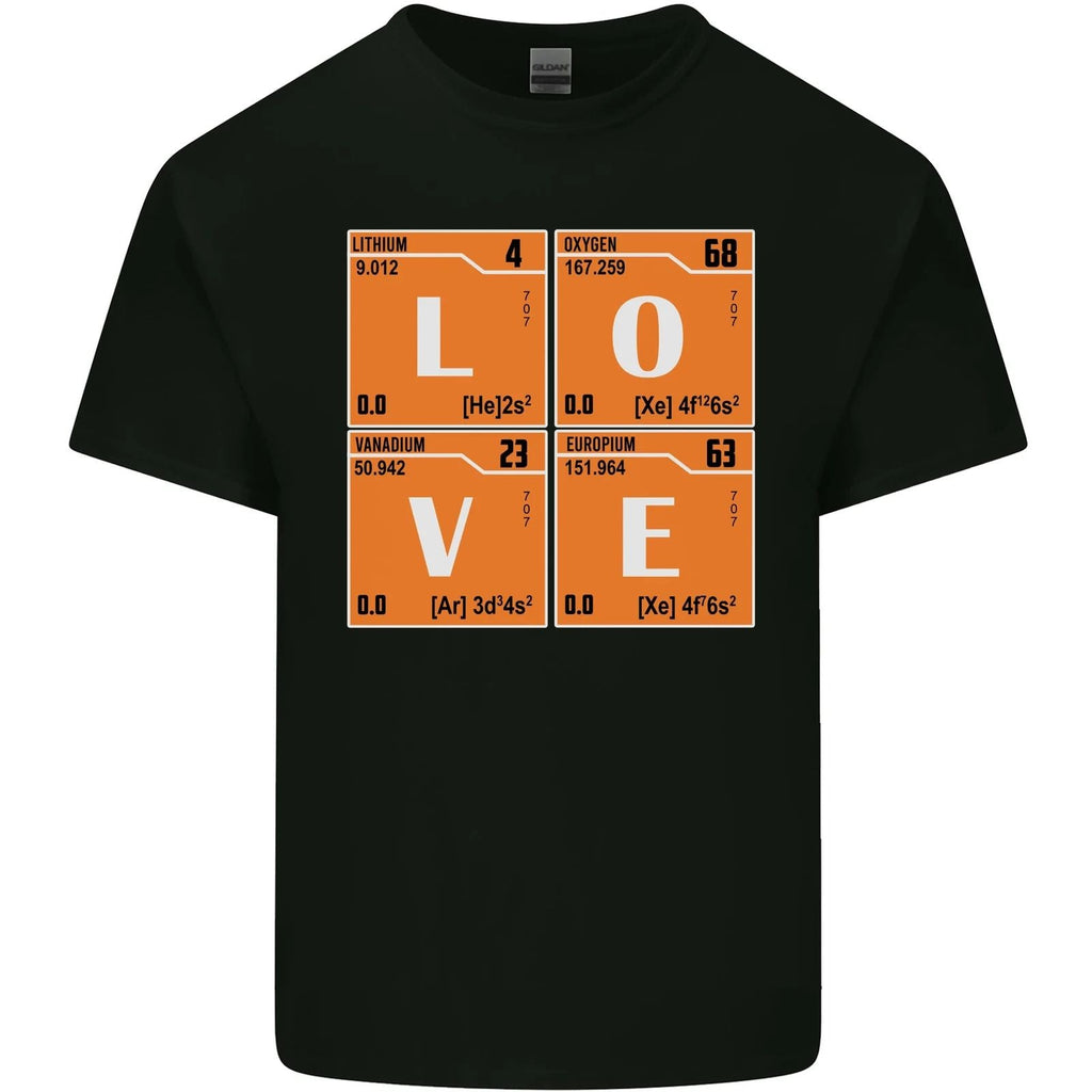 Love Periodic Table Chemistry Geek Funny Mens Cotton Tee Top Unisex