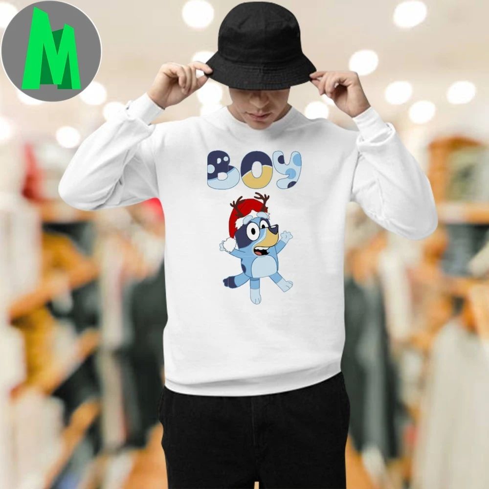 Original Bluey boy merry christmas cartoon shirt Unisex