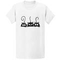 Gildan 5000 Three Peeking Black Cats - Funny Cat Lover Gift Tee Unisex