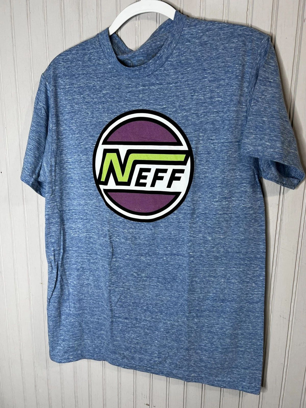 Neff Shirt Mens Medium Blue Heather Logo Graphic Streetwear Skate Surf Unisex