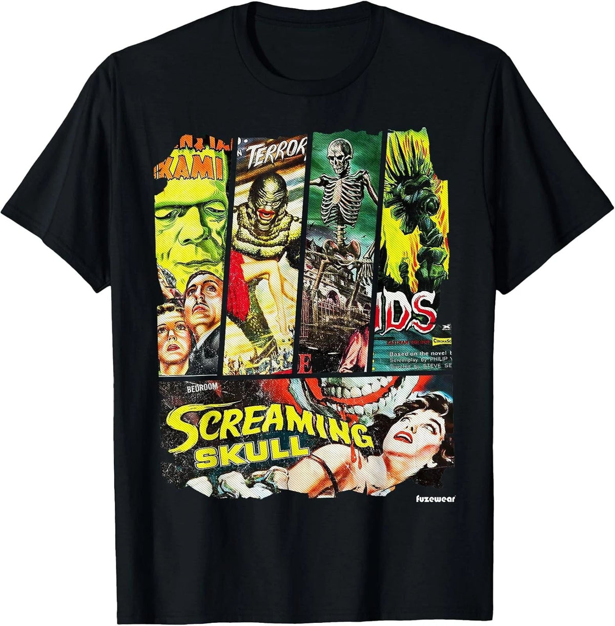Vintage Style Sci Fi Horror Movie Poster Collage Unisex