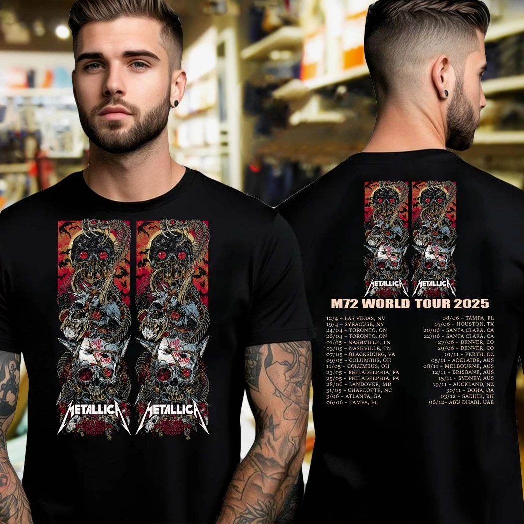 Heavy metal band Metallica’s M72 World Tour 2025 Shirt Unisex