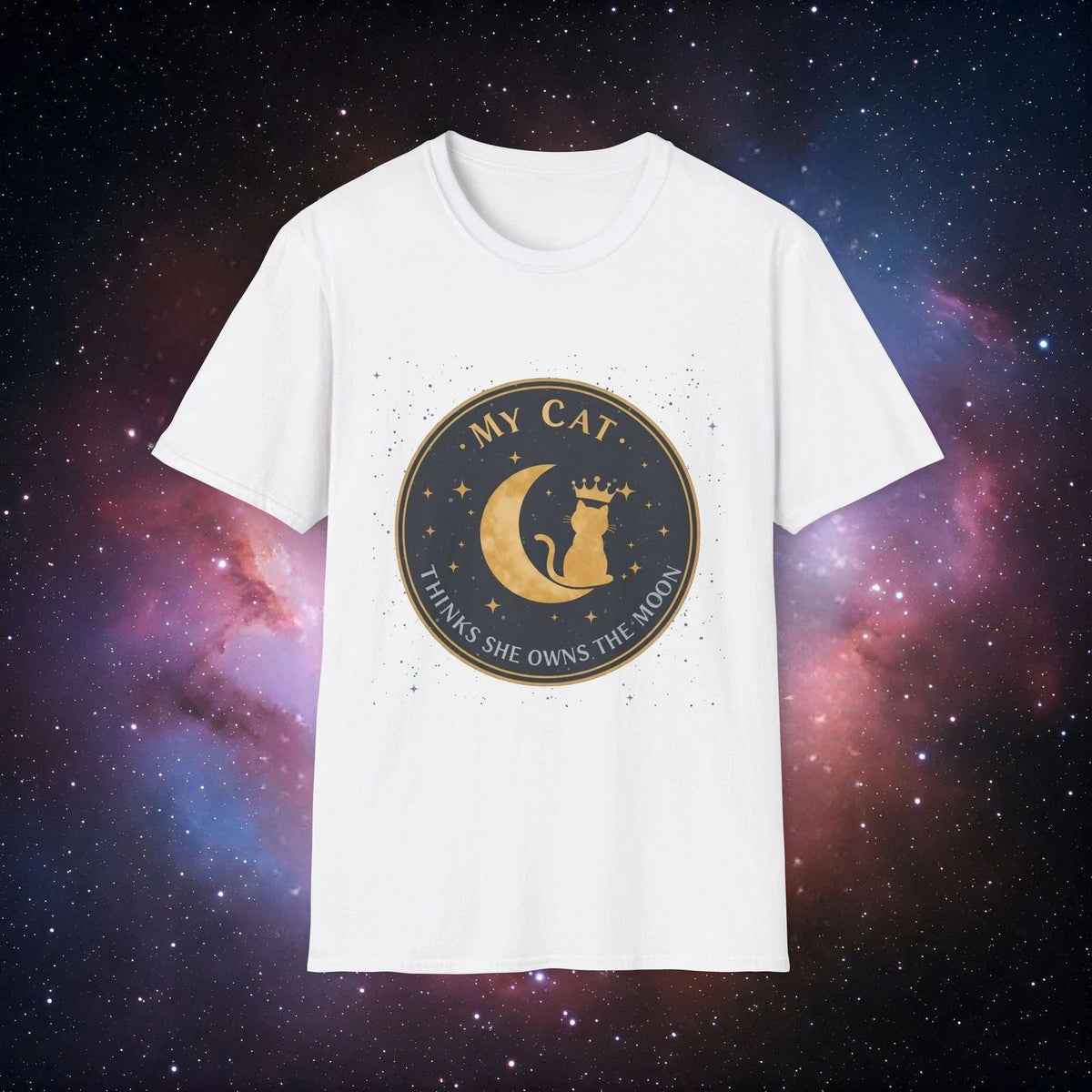 My Cat Thinks She Owns the Moon 3 Unisex Softstyle - for Cat Lovers Unisex
