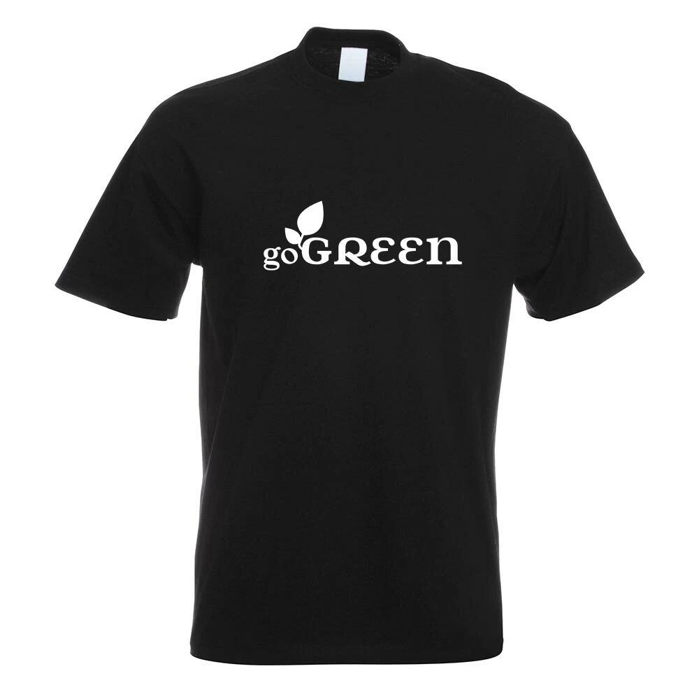 go green t shirt motif printed fun shirt design print Unisex