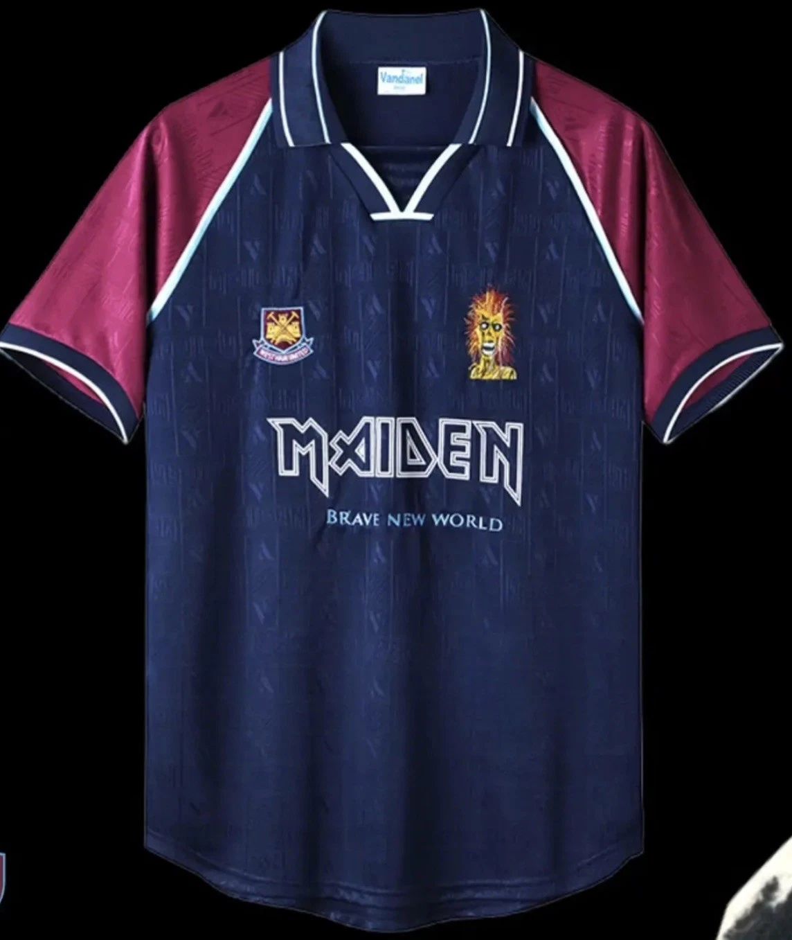 Iron Maiden: Brave New World (away) 2000 West Ham retro football shirt Unisex