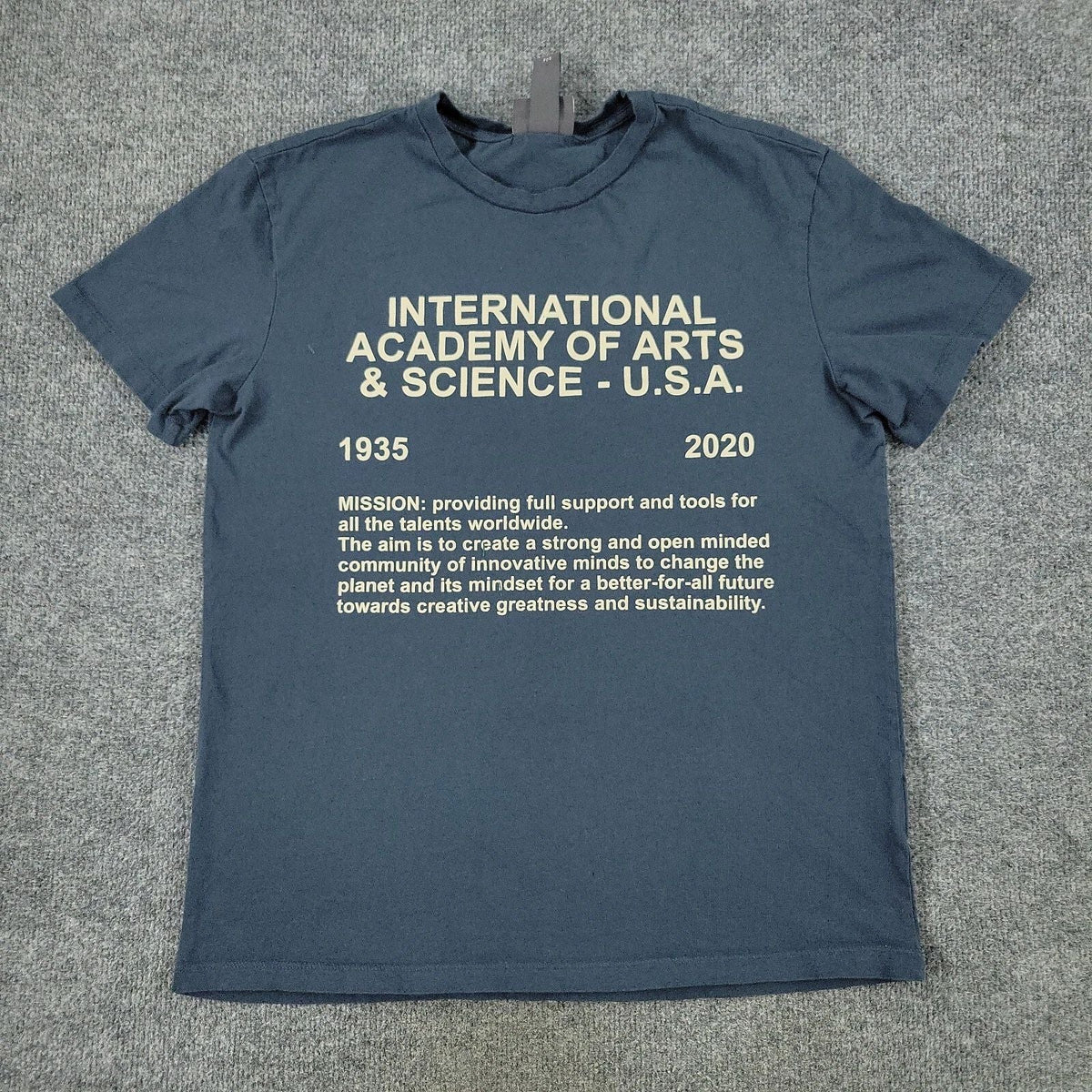 H&M Shirt Men Small Blue International Academy Of Arts Graphic Tee Short Sleeve Unisex