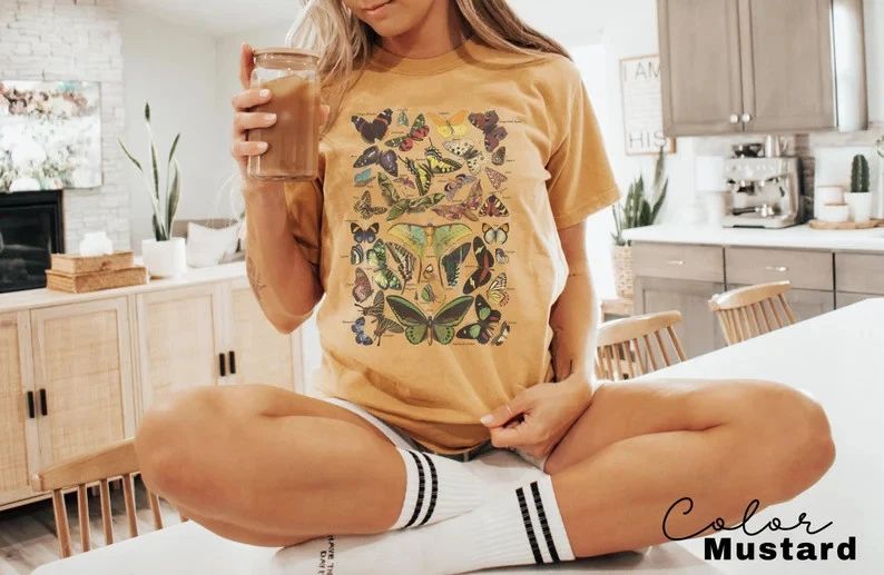 Vintage Butterfly Moth Aesthetic Comfort Tee Shirt Unisex