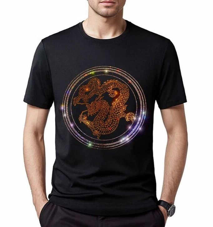 New Men Luxury Diamond Dragon Rhinestones Fashion High Quality Unisex