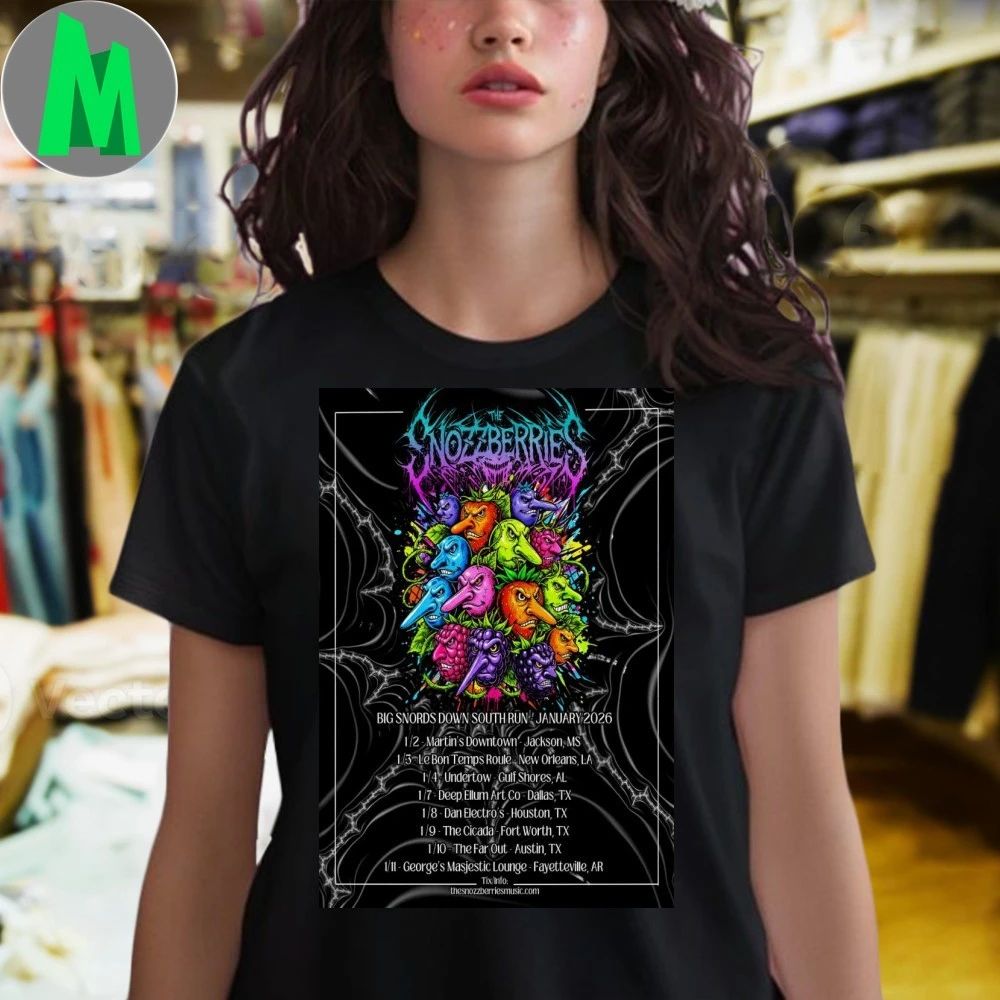 Original The Snozzberries Big Snords Down South Run Jan 2026 Tour Poster Shirt Unisex