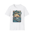 Surfing Retro Unisex Softstyle , Beachwear, Cool Summer Shirt Unisex Gift Unisex
