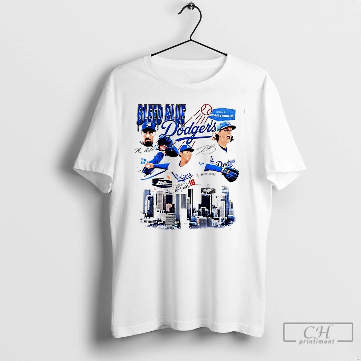 Classic Dodgers Bleed Blue Los Angeles Skyline T Shirts Unisex
