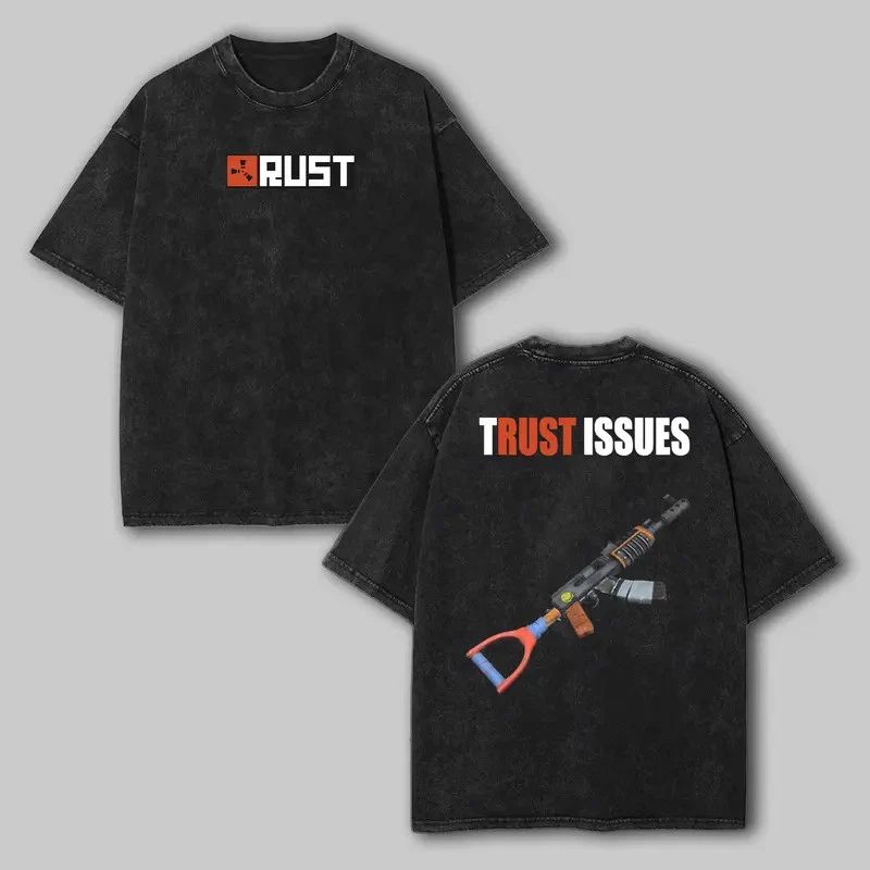 Rust Game Merch V2 Essential , Vintage Washed Unisex Tee, Game Inspired S Unisex