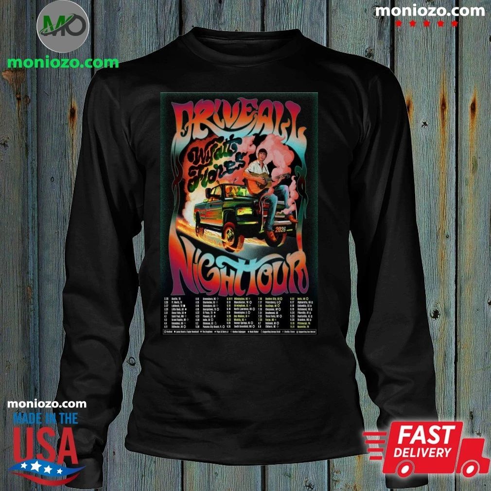 Wyatt Flores 2026 Drive All Night Tour Poster Shirt Unisex