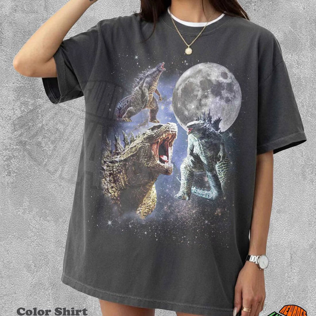 Godzilla Moon Shirt, Vintage Godzilla Tshirt, Retro Kaiju Graphic Tee, Unisex