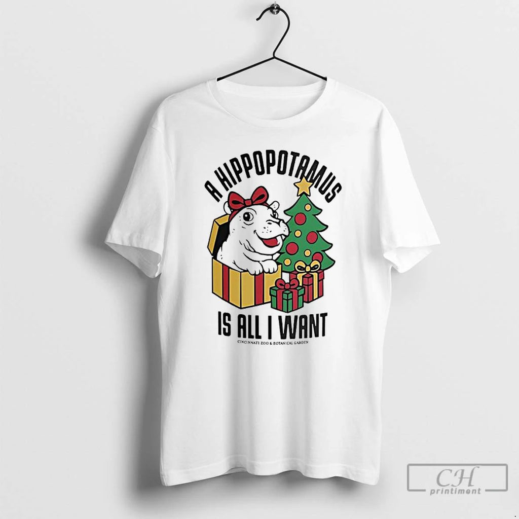 Premium Fiona Christmas A Hippopotamus Is All I Want T Shirts Unisex