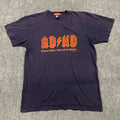 Social Threads Attention Deficit Hyperactivity Disorder T Shirt Mens M Navy Blue Unisex