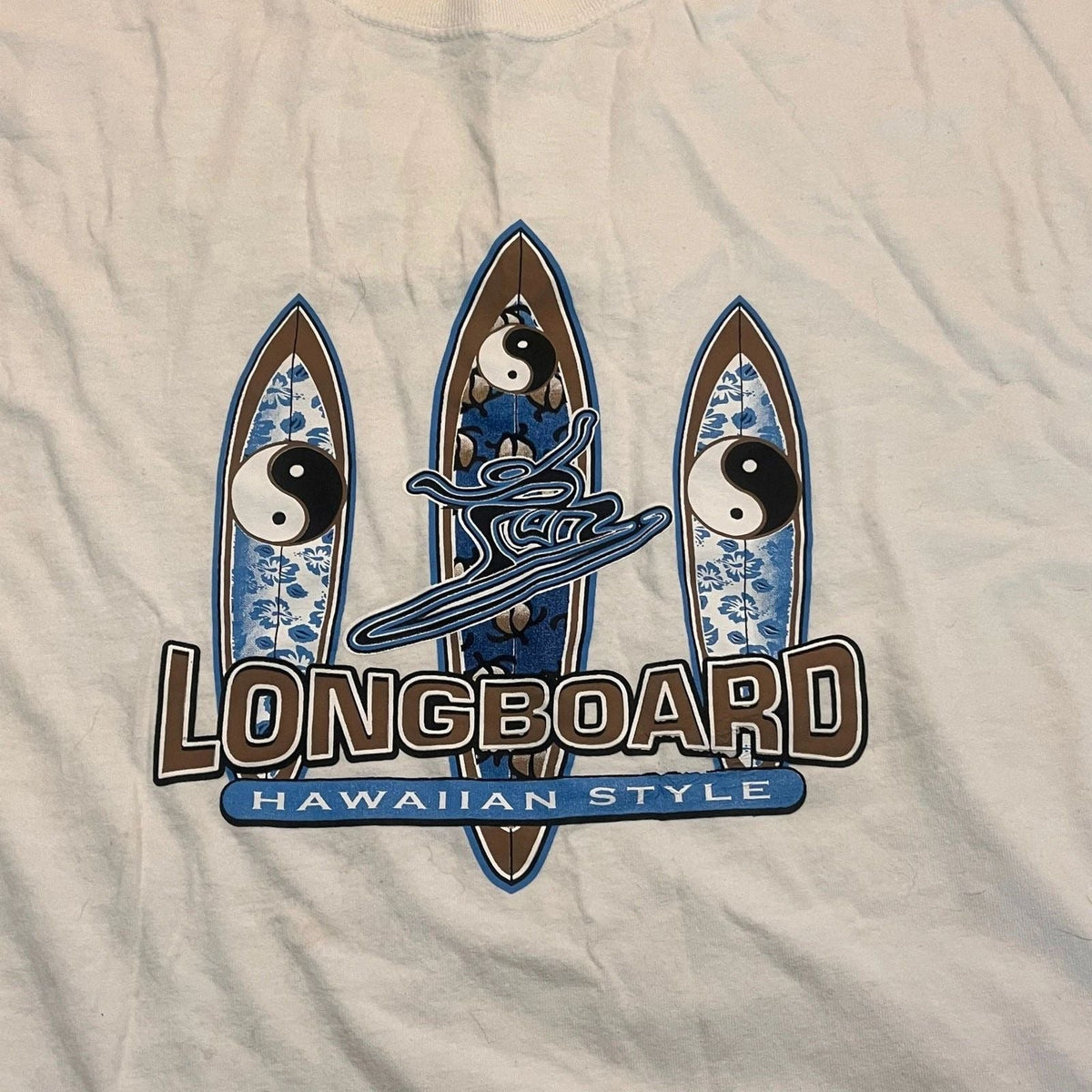 Long Board Hawaii Style Men 2Xl Surfing Shirt White Shirt Sleeve Y2K Unisex