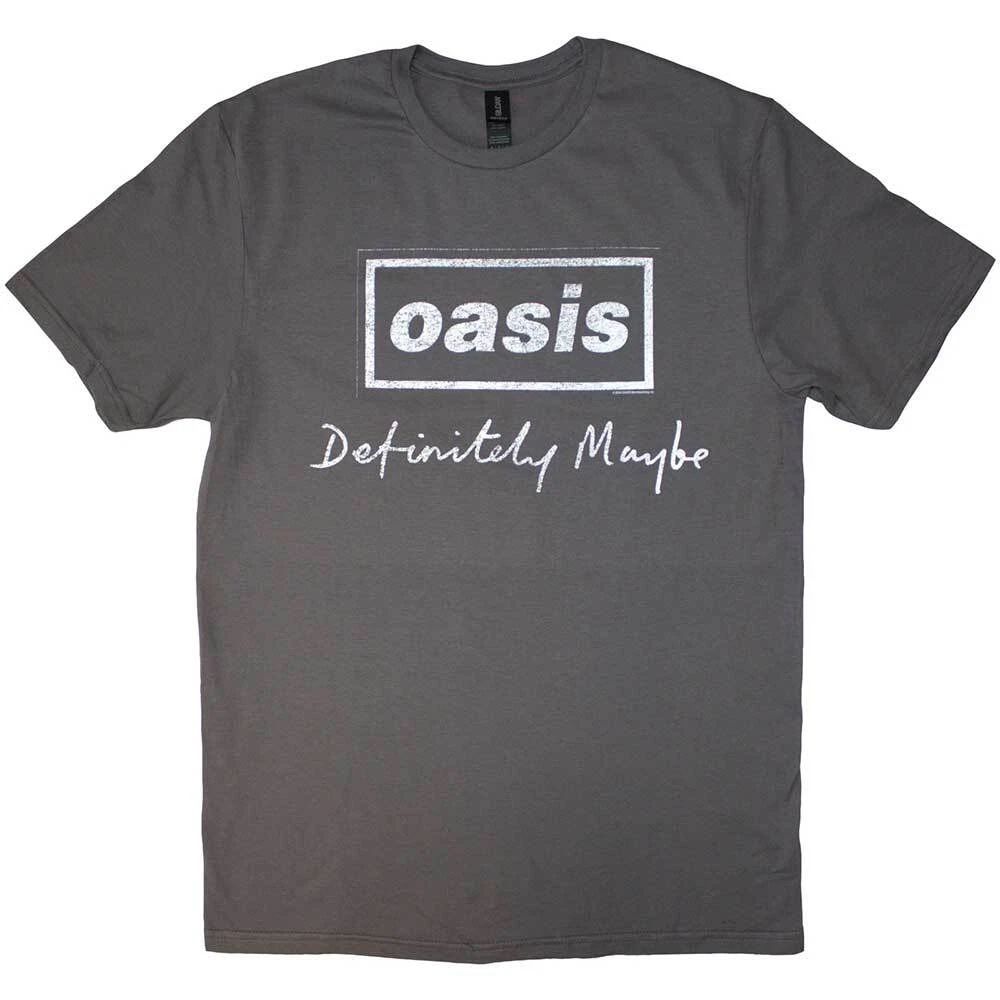 Oasis Definitely Maybe Noel Liam Gallagher Official Band Logo New Grey Unisex